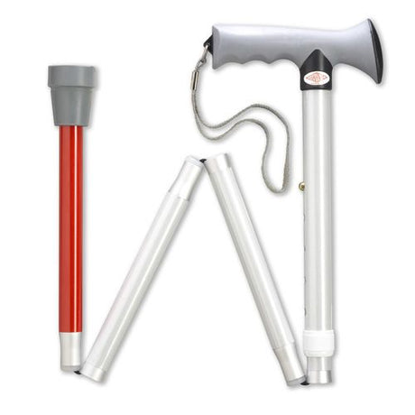 Visually Impaired Overmold Ergonomic Adjustable Folding Cane-Classy Walking Canes