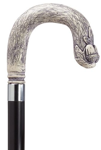 Elephant Handle Cane - Silver Tone