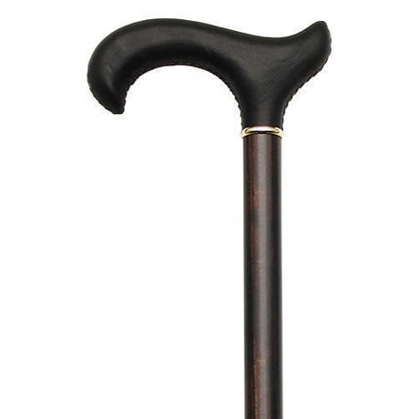 Genuine Leather Brown Handle Cane-Classy Walking Canes