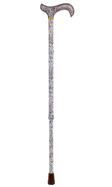 Adjustable Blue Floral Patterned Handle-Classy Walking Canes