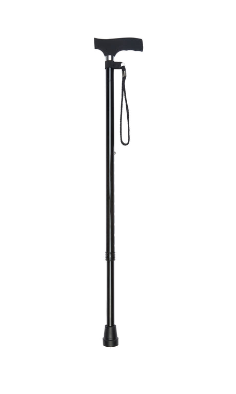 Adjustable Cane in Black with Silicone Handle-Classy Walking Canes