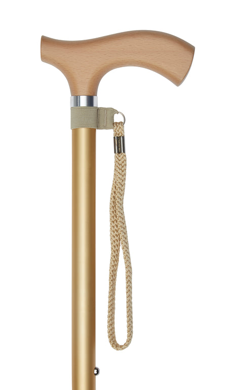 Adjustable Height Walking Cane in Gold Design-Classy Walking Canes