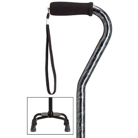 Black Marble Fashion Quad Cane Small Base-Classy Walking Canes