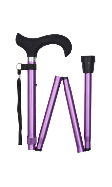 Folding Cane in Purple with Silicone Handle-Classy Walking Canes