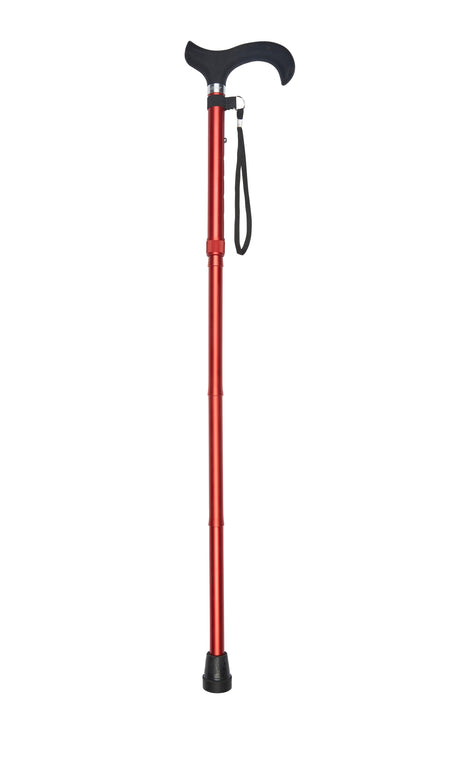 Folding Cane in Red with Silicone Handle-Classy Walking Canes