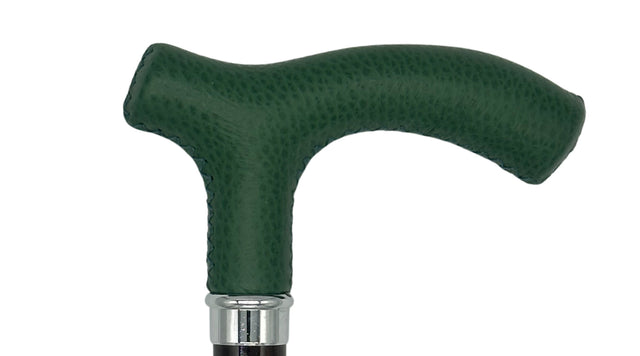 Classy Cane with Evergreen Fritz Style Handle in Italian Leather-Classy Walking Canes