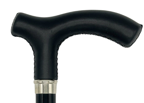 Classy Cane with Black Fritz Handle in Italian Leather-Classy Walking Canes