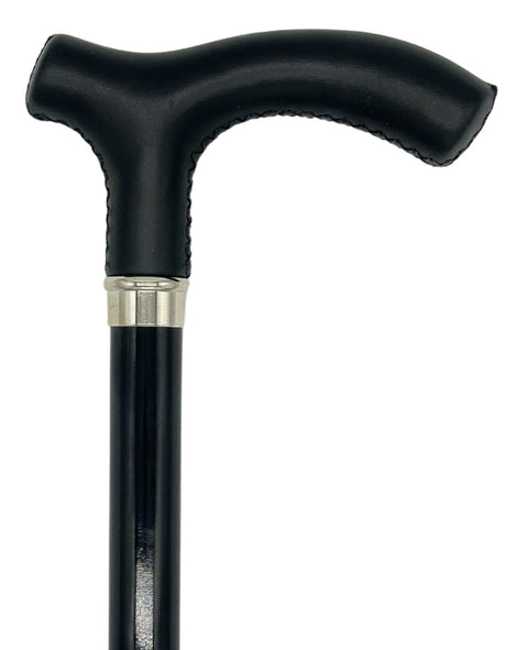 Classy Cane with Black Fritz Handle in Italian Leather-Classy Walking Canes