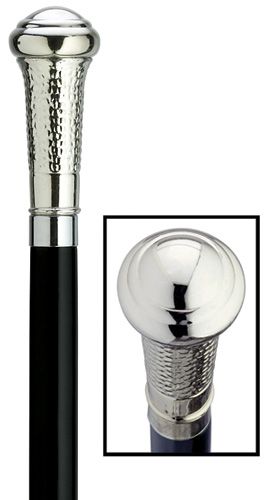 Men's Straight Formal Cap - Silver-Classy Walking Canes