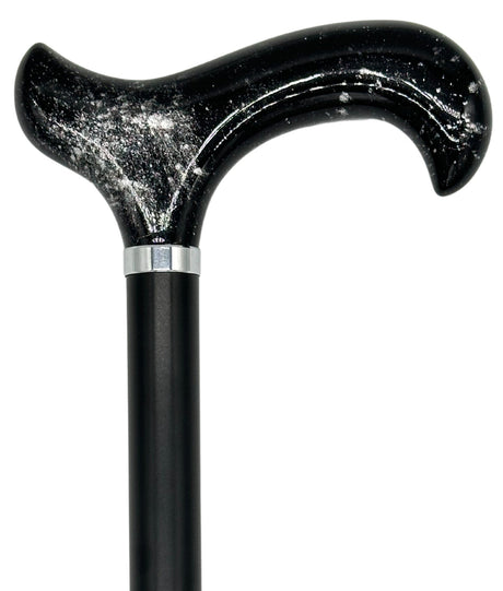 Tall Adjustable Classy Cane in Black-Silver 29" to 39"-Classy Walking Canes