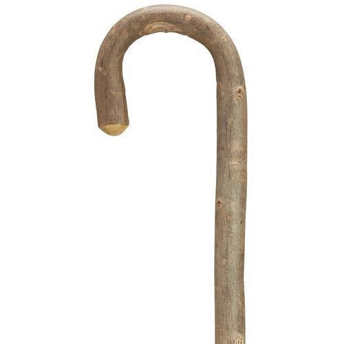 White Wooden Walking Stick - Crook Handle