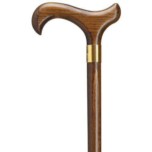 Ladies Derby Cane with Brass Band in Walnut