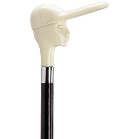 Jockey Head Red with White Ivory-Classy Walking Canes