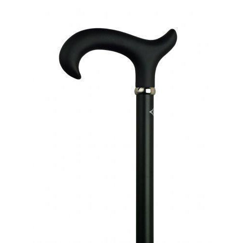 Wood Cane Soft Touch Derby Handle - Black