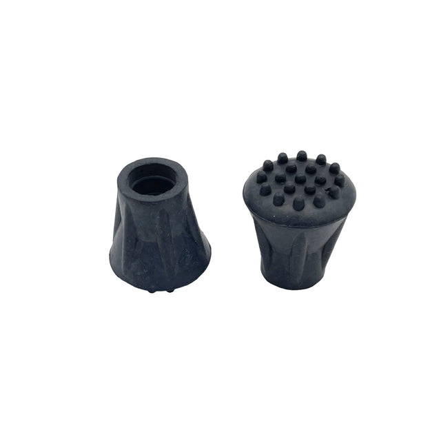 5/8" Extra Grip Black Rubber Replacement Cane Tips - 2 Pack-Classy Walking Canes