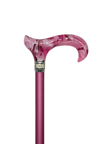 Classy Walking Canes Adjustable Fashionable Pink Rhinestone and Pearls-Classy Walking Canes