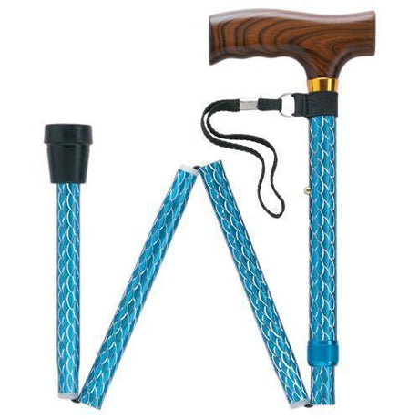 Designer Folding Blue-Classy Walking Canes