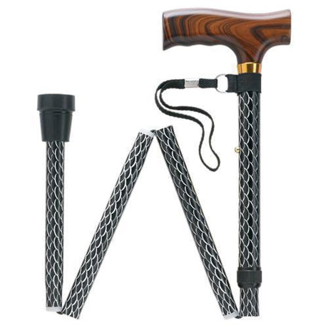 Designer Folding Cane in Black-Classy Walking Canes