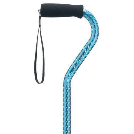 Designer Offset Cane in Blue-Classy Walking Canes