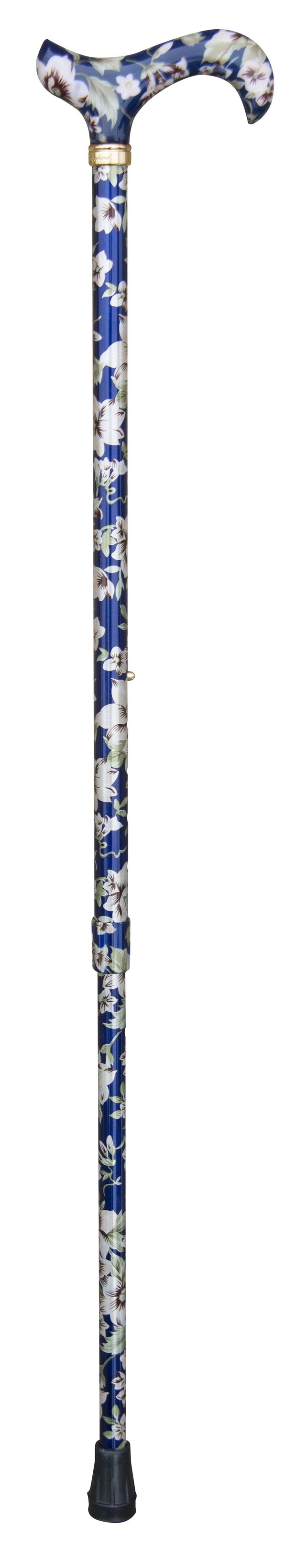 Tea Party in Adjustable Dark Blue Floral-Classy Walking Canes