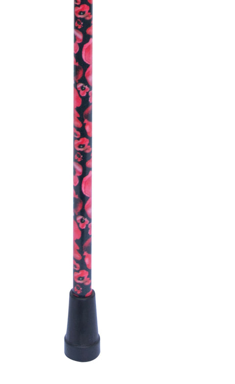 Classic Adjustable Walking Cane in British Wildflowers and Poppies-Classy Walking Canes