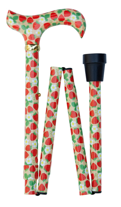 Classic Folding Adjustable Strawberries and Cream-Classy Walking Canes