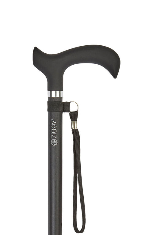 Ziggy Derby Adjustable Cane in Black-Classy Walking Canes